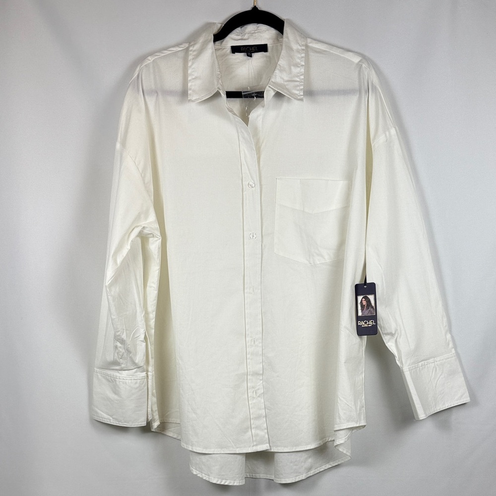 RACHEL Rachel Roy Menswear White Button Down Shirt Normcore Blokecore